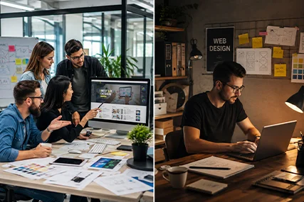 Comparison between hiring a web design company and a freelancer in Kochi